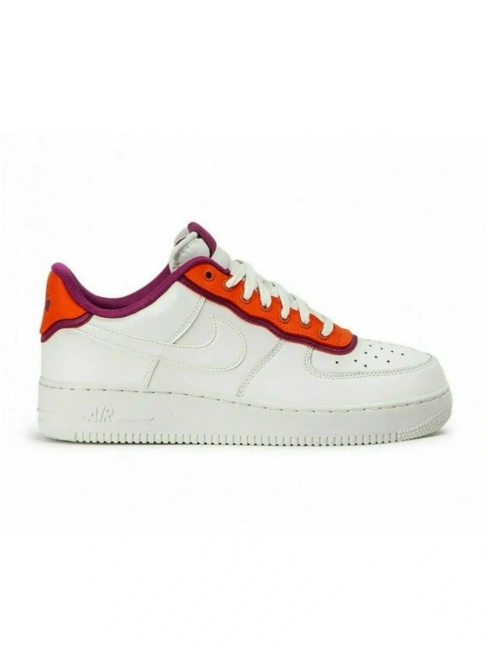 Nike Kids White Sneakers with Orange & Purple Trim